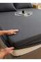 Fitted bed sheet 90*200+30 cm with 2 pillow covers, set of 3 pieces, plain black color. - 4