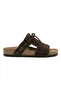 Women's Mc220 Genuine Suede Leather Tasseled Orthopedic Cork Sole Slippers