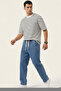 Men's Relaxed Fit Baggy Jean Trousers 1523 - Navy Blue