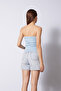 Lace Detail Strapless Top Baby Blue - 4