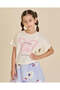 Girls Cream Printed T-Shirt