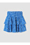 Nevavm Patterned Mini Skirt with Elastic Waist