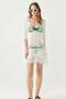 Deep Neckline Knitwear Beach Dress White - 5