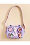 Purple Silicone Crossbody Bag with 6 Charms