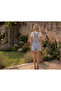 Ice Blue Strappy Bahçevan Denim Shorts Overalls - 4