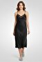 Women Plain Sleeveless Sleepwear Dress, Black