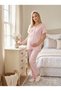 New Season Pink Woven Dressing Gown Short Sleeve Summer Special Design Maternity Maternity Dressing Gown Pajama Set - 4