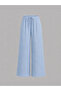 Baby blue shawl Shawl Collar short-sleeved Cropped wide-leg Top Bottom Set. - 4