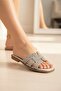 Women's Intense Stone Herms Model Orthopedic Soft Flat Sole Summer Slippers