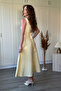 Square Neck Flared Midi Dress with Scarf Detail on the Back - 4