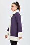 Women's Purple Jacket with Solid Jacket Collar - 13095 - 3