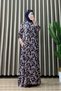 Füsun Dress Viscose Fabric Women's Navy Blue Openable Buttoned Patterned Hijab Comfortable Cut Dress