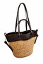 Polen Straw Shoulder Bag with Leather Detailing, Stylish Design, Large Size Beach and Daily Women's Bag - 4