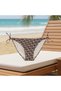 Women's Beachwear Brown Patterned Drawstring Bikini Bottom Bb2582 - 4