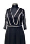 Linear Sequin Embroidered V-Neck Evening Dress - 4