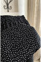 Elastic Waist Polka Dot Patterned Skirt 0309-08 Black - 4