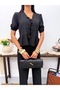 Drawstring Tie-Back Blouse and Pants Set - 3