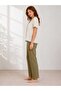 Women's Short Sleeve Cotton Pajamas Suit - 2