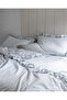 Verona Double Cotton Ruffle Yarn Dyed Duvet Cover Set - White/Blue - 3