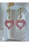 Pink Heart Earrings Ultra Light Polymer Clay Earrings Handmade - 6