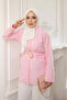 Pink Belted Buttoned Tunic