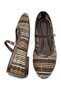 Women's Colorful Straw Detailed Orthopedic Non-Slip Sole Ballerina Shoes 19045 - 5