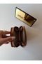 Tan Brown Zippered and Snap-Fastened Mini Women's Wallet with Card Holder and Coin Compartment - 4