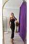 Women's Brown Strapless Slit Midi Summer Dress - 4