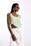 Light Green U-Neck Flowy Tank Top 17692 - 4