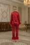 Feather Detailed Silk Satin Bridal Pajama Set - Luxury Dowry Set with Box - 4