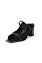 Gilda Black Color Block Heeled Women's Slippers - 6