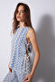 Baklava Pattern Lace-Up Knitwear Set Baby Blue-Ecru - 3