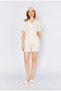 Ecru Appliqué Collar Shirt and Pocket Detailed Shorts Muslin Heart Patterned Washable Shorts Set I Mks181373 - 2