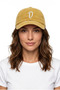 Yellow Embroidered Washable Vintage Unisex Hat with Letter D