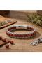 Red Jasper Natural Stone Wicker Weave Chain Men's Steel Bracelet 18392B28D10 Stainless Steel Colorfast Gift - 4