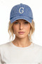 Cobalt Blue Embroidered Washable Vintage Unisex Hat with Letter g - 2