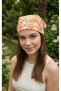 Daisy Patterned Gold Button Detailed Women's Scarf Bandana 70X70 cm – Multi-Purpose Hair Bandana, Neck Scarf, Bag and Hat Accessory
