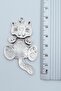 Cat Silver Plated Knitted Chain Necklace - 3