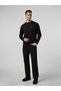 Men's Regular Fit Regular Waist Straight Leg Cotton Denim Black Trousers - 2