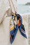 Shape Patterned Light Beige Bandana Scarf 50X50 - 3