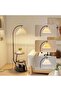 Nordic Curved Floor Lamp, Standing lamp With 3-Layer Side Table and Storage Drawer