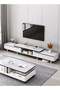 Small Household Coffee Table and Tv Cabinet, Retractable In Both Directions (160-220) Cm - 2