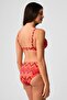 Welle Patterned Gathering Bikini Set Orange - 4