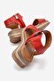 Verdia Coated Genuine Leather Sandals Red - 3
