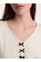 V-Neck Polka Dot Women's Capri Pajama Set (S6) - 3