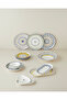 Talavera Glow Porcelain Pasta Plate 21 cm White - Navy Blue - 4