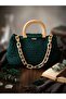 Emerald green crochet bag