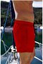 Men's Quick Dry Fabric Standard Length Swim Trunks with One Back Pocket 350-Red - 2