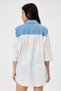 Women's White Italian Floral Embroidered Scalloped Oversize Shirt Tunic 40 - 46 Size - 3