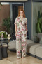 Aqua 26546 Women's Patterned Buttoned Short Sleeve Pajama Set - 2